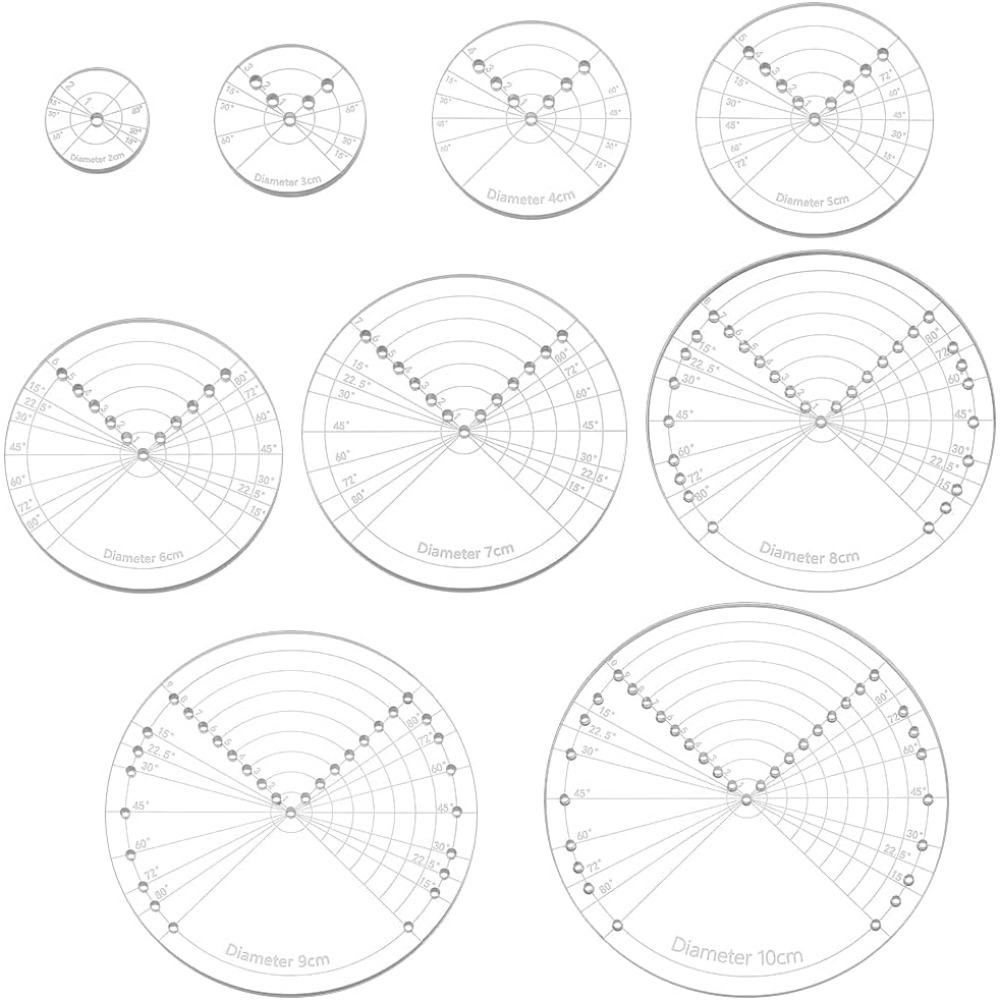Embroidery Hub - 9Sizes Acrylic Round Center Finder Compass