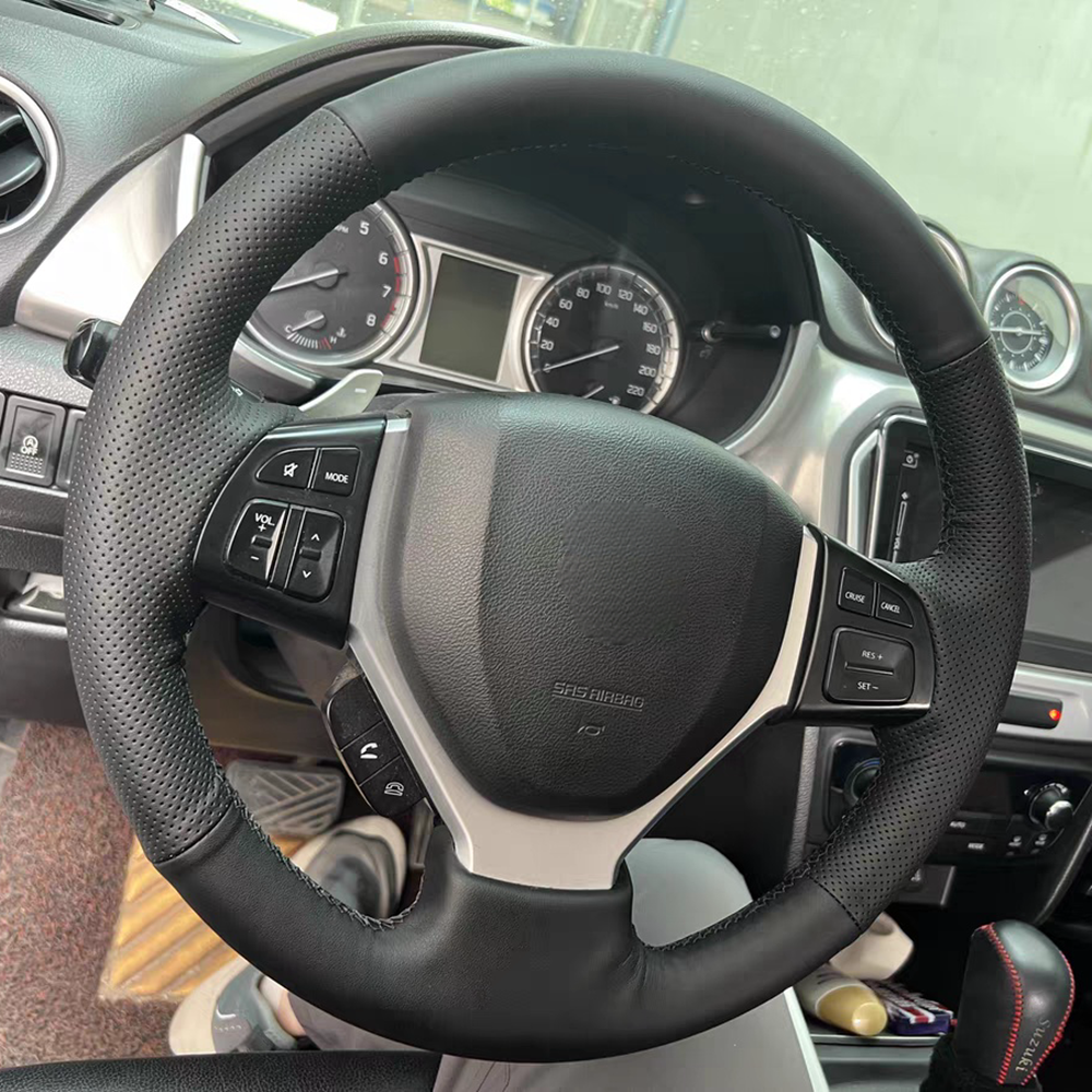 Embroidery Hub - Hand-stitched Car Steering Wheel Cover Microfiber
