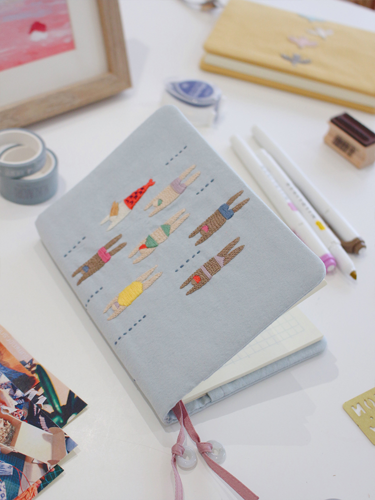 Embroidery Journal Book - Handmade DIY Embroidery Journal Notebook Cover