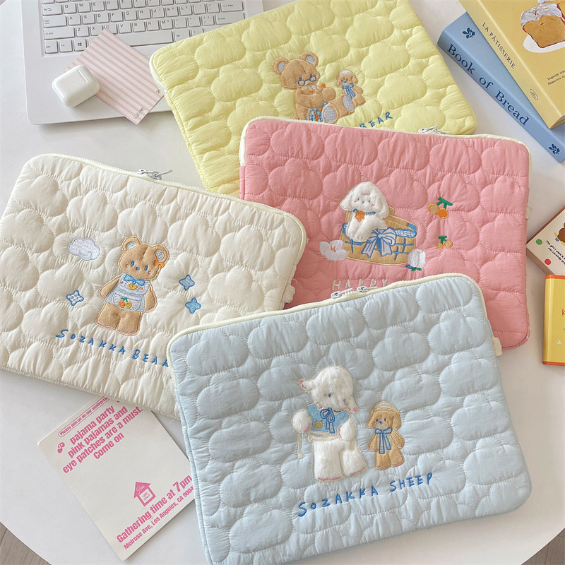 Embroidery Journal Book - Soft Cloud Cartoon Embroidery Laptop Bag
