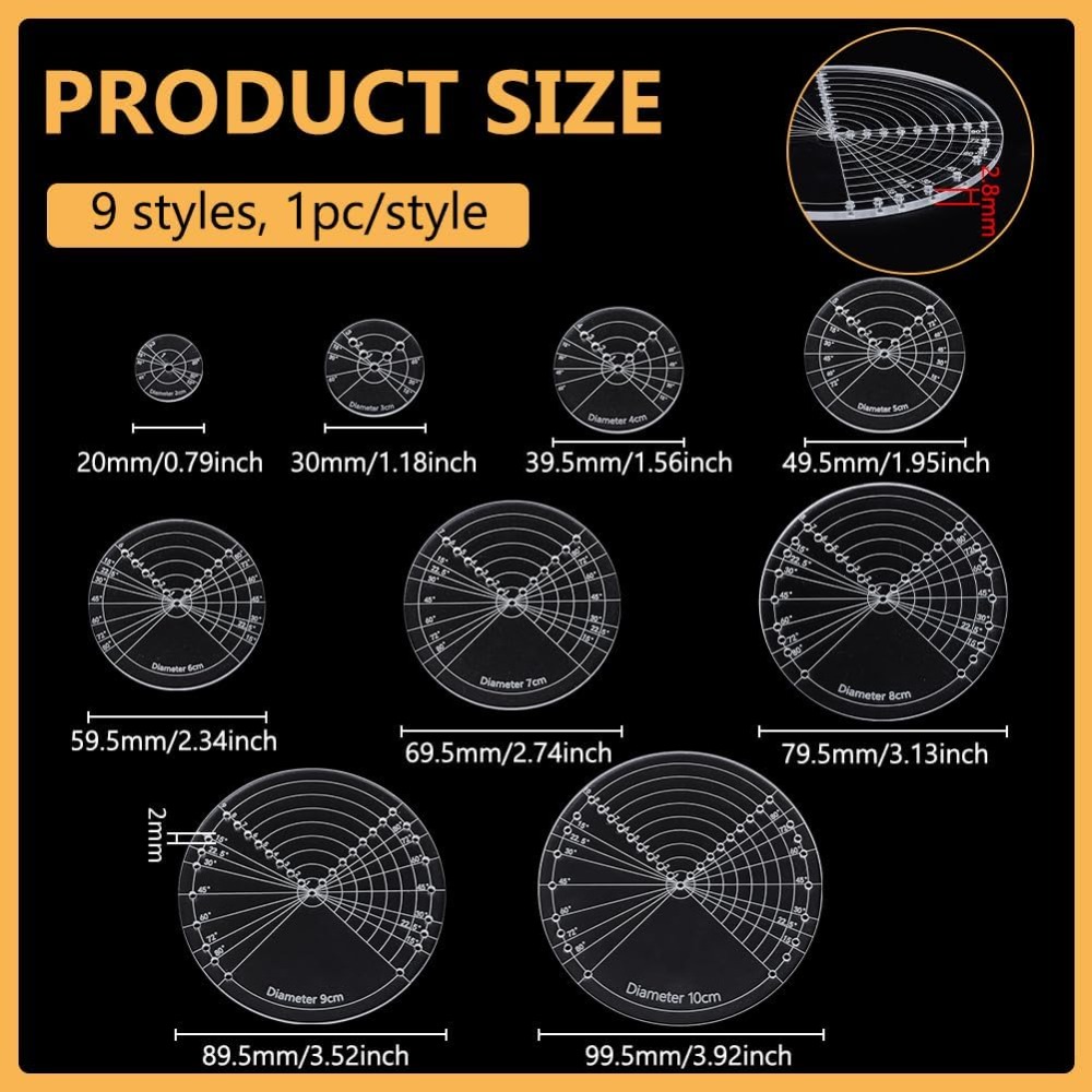 9Sizes Acrylic Round Center Fi - đánh giá và giá Embroidery Hub