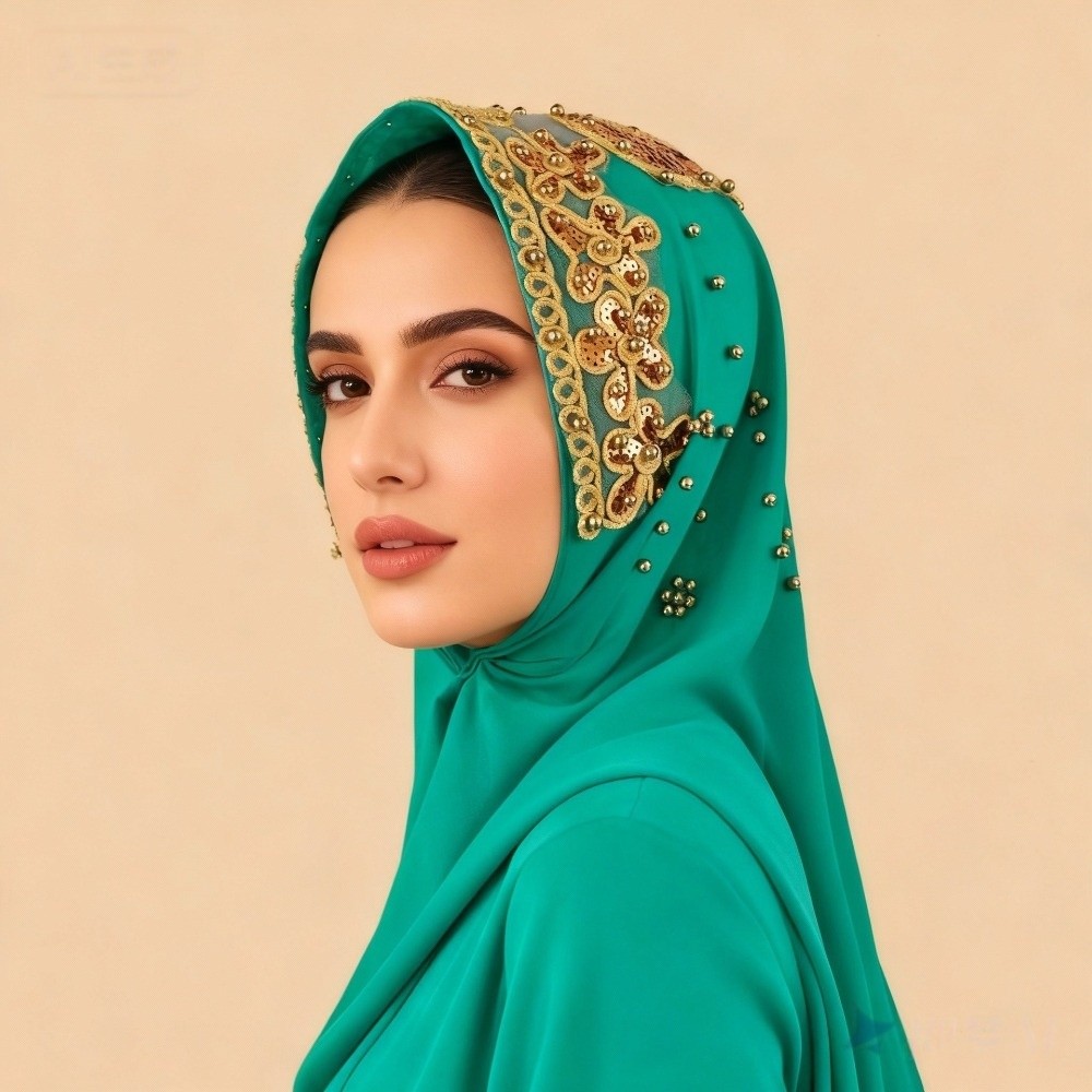 170×70cm Chiffon Hijab Scarf S - đánh giá và giá Embroidery Gold