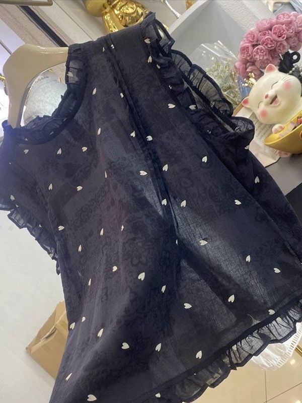 Korean Style Sleeveless Shirt  - đánh giá và giá Embroidery Design Love