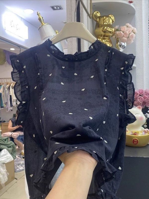 Korean Style Sleeveless Shirt  - đánh giá và giá Embroidery Design Love