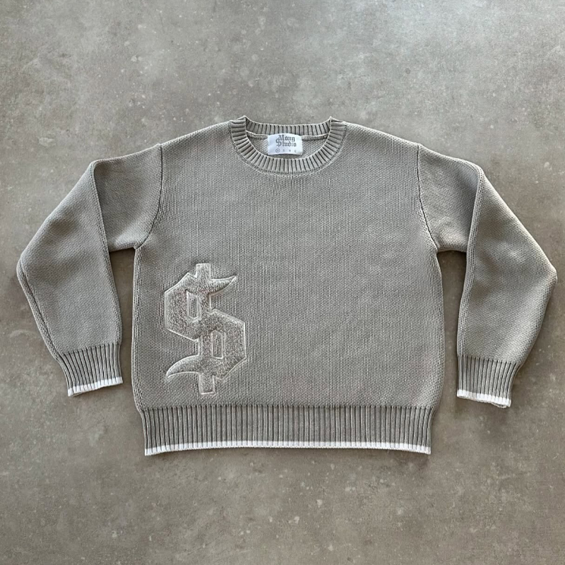Harajuku Casual gold Sweaters  - đánh giá và giá Embroidery Gold