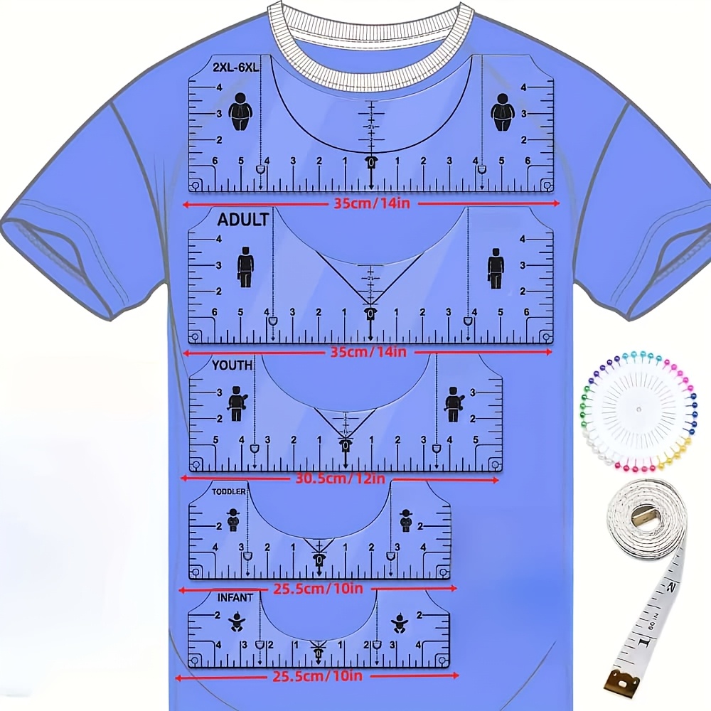 7Pcs T-Shirt Alignment Ruler T - đánh giá và giá Embroidery Hub