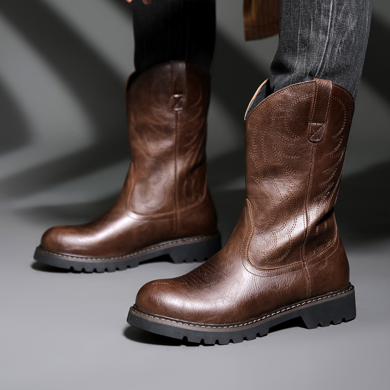 Fashion Mens Cowboy Boots New  - đánh giá và giá Embroidery Yes