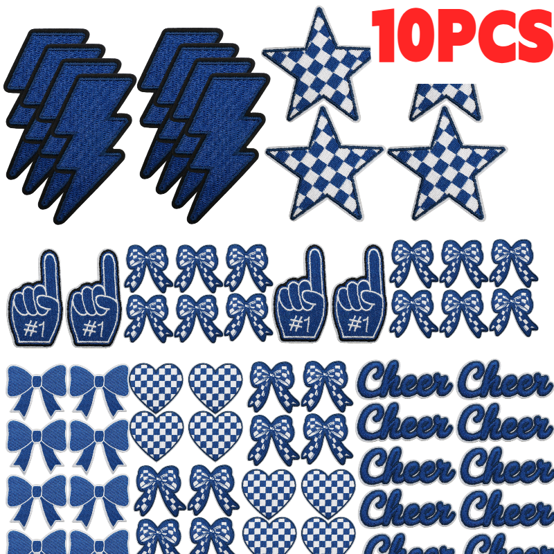 10PCS Bulk Blue Game Day Cheer - đánh giá và giá Embroidery Design Love