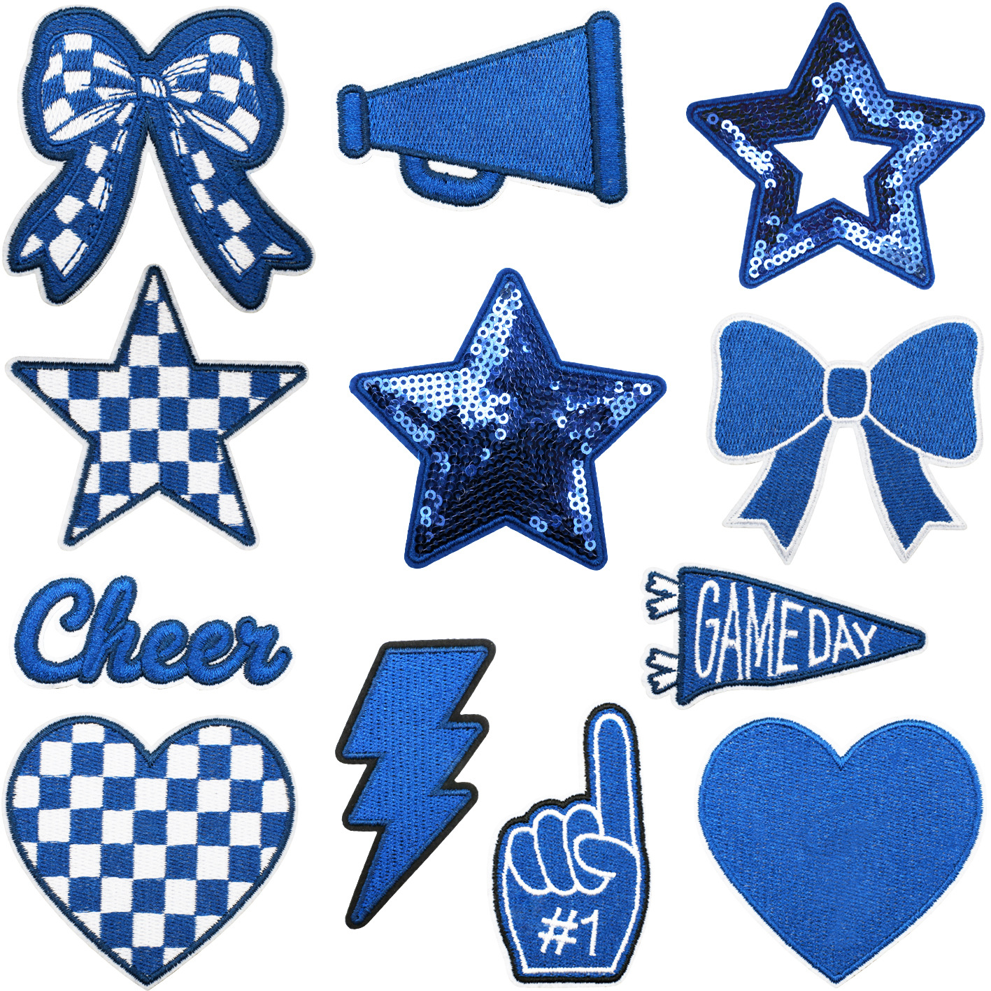 10PCS Bulk Blue Game Day Cheer - đánh giá và giá Embroidery Design Love