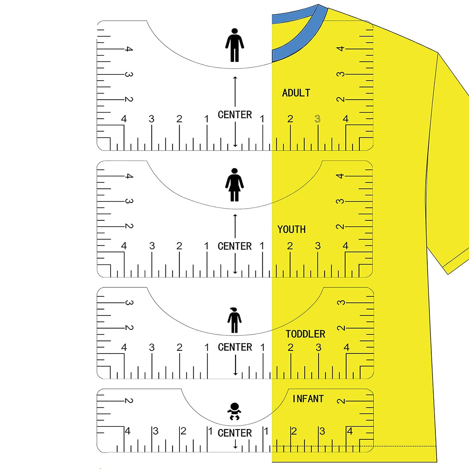 Transparent 4Pcs T-Shirt Ruler - đánh giá và giá Embroidery Hub
