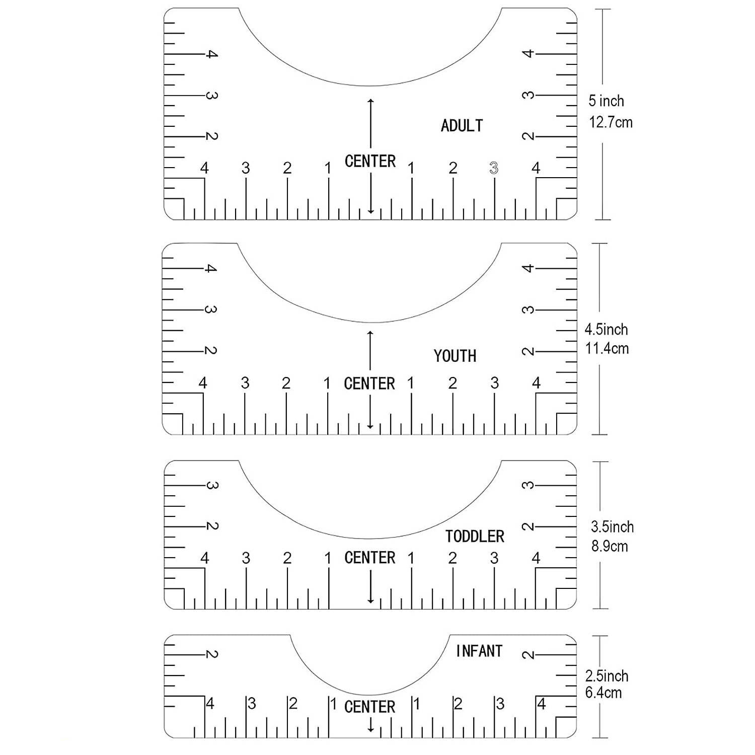 Transparent 4Pcs T-Shirt Ruler - đánh giá và giá Embroidery Hub