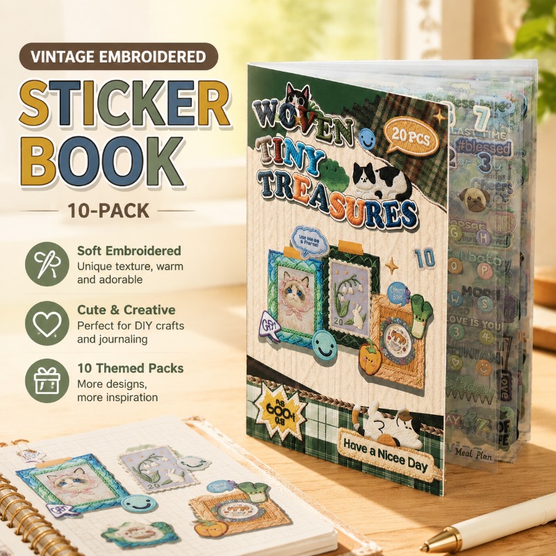 Simulated Embroidery Sticker B - đánh giá và giá Embroidery Journal Book