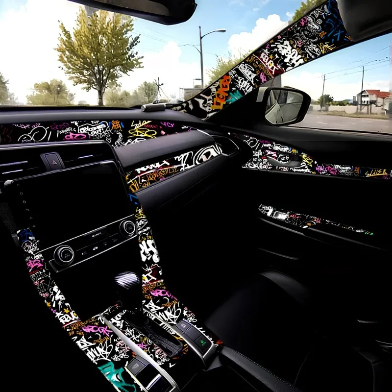 Graffiti Pattern Car Interior  - đánh giá và giá Embroidery Hub