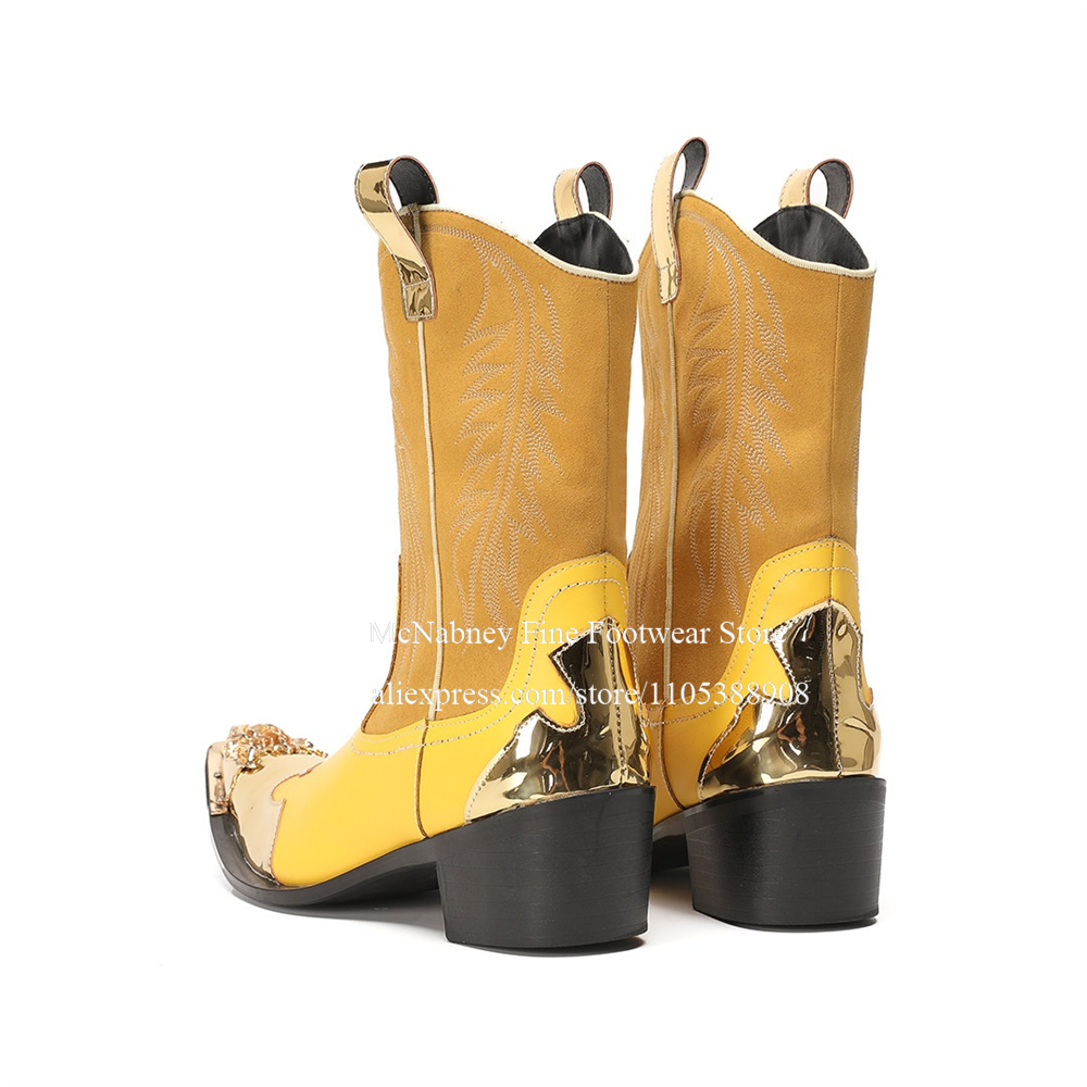 Yellow Gold Metal Toe Suede We - đánh giá và giá Embroidery Gold