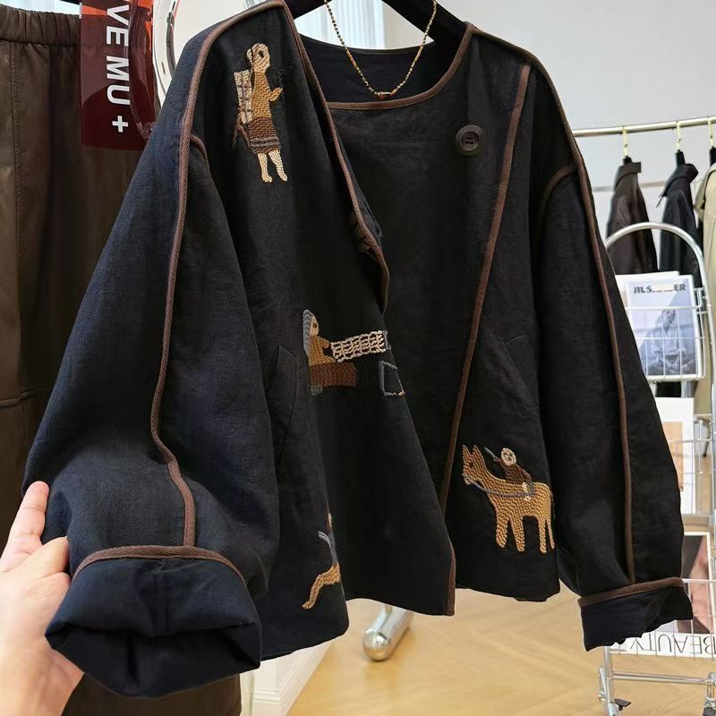 Heavy Embroidery Round Neck Sh - đánh giá và giá Embroidery Jacket